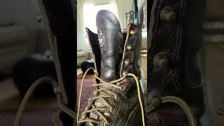 How to Tie a Logger's Boot Up Fast With One Hand  