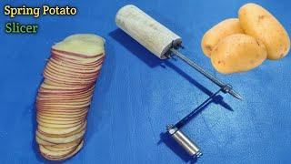 How To Make Spiral Potato Slicer | Spring Potato cutter | Diy Spring Potato Machine | TM Makers 