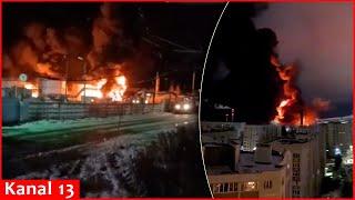 Ukraine struck oil refinery and Typhoon device plant in Russia overnight, fierce fire broke out