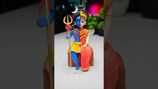Shiv Shakti idol making with clay  Shiv Parvati ji making  Har Har Mahadev #shorts #short