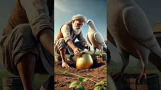 Farmer and pigeon plant Kinder Joy tree  #ai #pigeon #farmer #tree