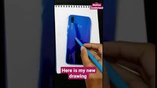 Drawing my phone. Coloured pencil drawing.Realistic Drawing