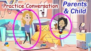 Daily English Conversation Between Parents and Child | Practice Speaking in English