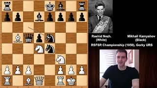 Amazing Attack: Rashid Nezhmetdinov vs Mikhail Kamyshov (1950)