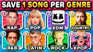 Save One Song: RANDOM Genre, 9 Genres, 6 Songs Challenge! | Music Quiz