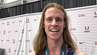 Cole Hocker after doubling up at 2022 USA indoors in 1500/3000