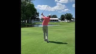 Justin Harding slow motion golf swing motivation. How to swing to lead Dubai Desert Classic #shorts