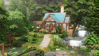 The Cutest Tiny Cottage by a Waterfall | SIMS 4 Stop Motion Build | No CC