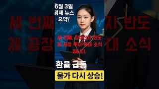 6월 3일 경제뉴스 요약｜환율 급등! 물가 다시 상승