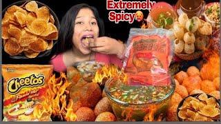 SPICY PANIPURI MUKBANG | SPICY FOOD EATING CHALLENGE |PANIPURI CHATPATE RECIPE | ASMR MUKBANG