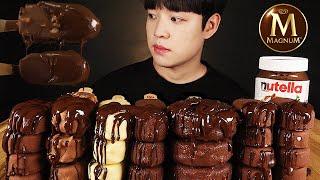 매그넘 초콜릿 아이스크림 먹방 ASMR MAGNUM BASKIN ROBBINS CHOCOLATE ICE CREAM DESSERT NUTELLA MUKBANG EATING SHOWS