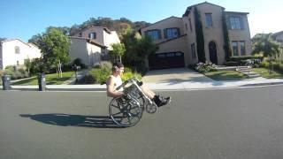 Go Pro (Helmet cam) Downhill Wheelchair Wheelie!