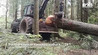 Tracteur forestier Kotschenreuther K175R : polyvalent et compact avec grue et double-treuil