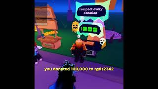 Donating 4.5 MILLION Robux to RANDOM PEOPLE #shorts