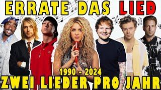 Errate das Lied  Zwei Lieder pro Jahr 1990 - 2024 Lieder Die Jeder sofort erkennt  Musik-Quiz