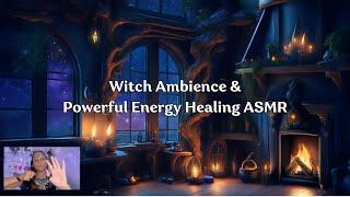 (1+ hrs energy healing asmr) Cosmic Shamanic Witch Ambience w/ Healing Whispers and Fireplace