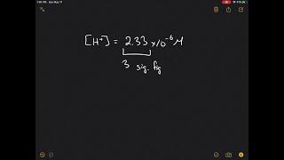 For a hydrogen ion concentration of 2.33 ×10^-6 M how many decimal places should w…