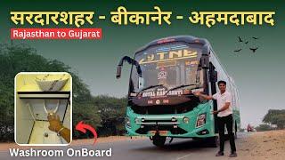 Epic Journey: TNB Travels AC Seater-Sleeper Bus from Sardarshahar to Ahmedabad with Onboard Washroom