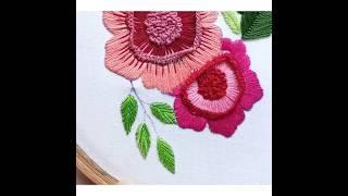 #embroidery #handembroidery #embroiderypattern #stitch #shorts #flowers #easystitch