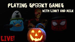 playing spooky games with @LINKY_225B @MilkyMilk8809 and viewers (live)