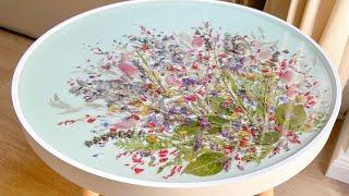 Beautiful Epoxy Resin Table With Flowers: Resin Art Tutorial