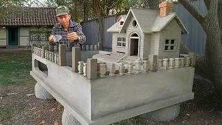 Build remarkable miniature with cozy villa and fish pond