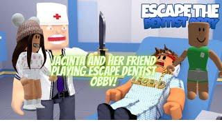 Jacinta Plays ESCAPE DENTIST OBBY With Her Friend!