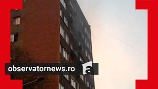 Incendiu într-un bloc din Reşiţa. Focul a fost pus de o proprietară cu probleme psihice