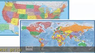 24x36 World and USA Classic Premier 3D Two Wall Map Set (Laminated)