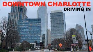 Driving Through Uptown Charlotte North Carolina Friday Evening in December Part 2