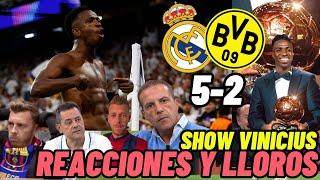  MEJORES REACCIONES Y LLOROS AL REAL MADRID 5 BORUSIA DORTMUND 2 - HAT-TRICK Y SHOW DE VINICIUS