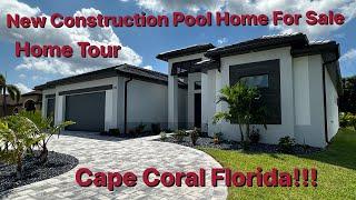 New Construction Pool Home Tour! Cape Coral Florida New Construction Homes For Sale!