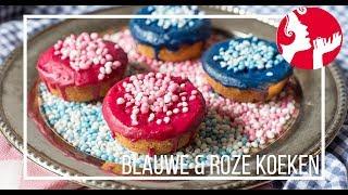 Blauwe/roze koeken met muisjes (kraamsnack) | OhMyFoodness