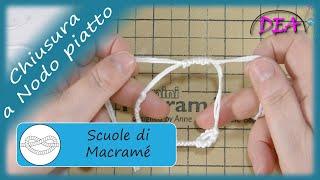 T.14° - Chiusura a nodo piatto. Chiusura scorrevole a nodo piatto per bracciali collane ecc.