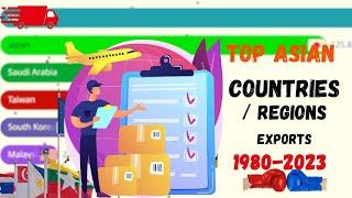 Top 10 Asian Export Countries - Regions : 1980-2023 | Racing Bar Chart Animation