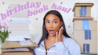 HUGE birthday book haul  *unboxing 40 books!*