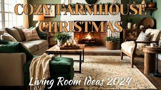 Cozy Christmas Farmhouse Decor: Living Room Ideas 2024