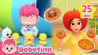 Hola, I'm Tomato ㅣFood Song for KidsㅣFive Little Series CompilationㅣBebefinn Nursery Rhymes