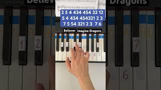 Believer - Imagine Dragons (easy piano tutorial) #believer #pianotutorial #imaginedragon  #piano
