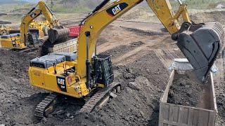 Caterpillar 352F Excavator Loading Trucks - 90 Minutes Movie