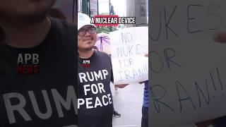 Protest outside the Iranian Mission to the United Nations over Iran’s nuclear ambitions #FreeIran