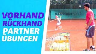 TENNIS VORHAND und RÜCKHAND Partnerübungen | MeinTennisGame.de