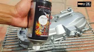 Starlight Silver spray on motorcycle part by samurai paint|| Samurai Paint Cambodia