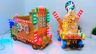 DIY Mini DJ Gauri Ganpati Trolley Big DJ Truck | Durga Pooja DJ Loading New Kaali Visarjan DJ Truck