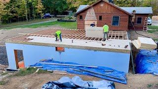 Floor Joists and Subfloor on a Walkout Basement Addition + Backfilling - House Build #10