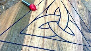 Amazing wood carving 3D logo design with centre carving bit.