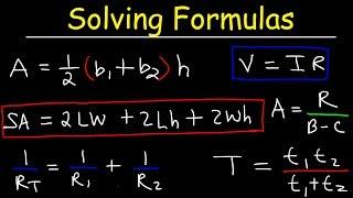 Solving a Formula For a Variable