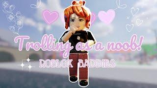 Trolling people as a noob in ROBLOX BADDIES! 