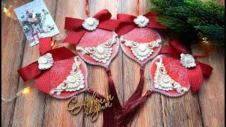 ЕЛОЧНЫЕ ИГРУШКИ с лепниной своими руками / Татьяна Абраменкова/Christmas Ornaments