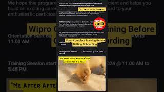 Complete Training before getting fte onboarding  #shortsfeed #shorts #ytshort #wipro #trending